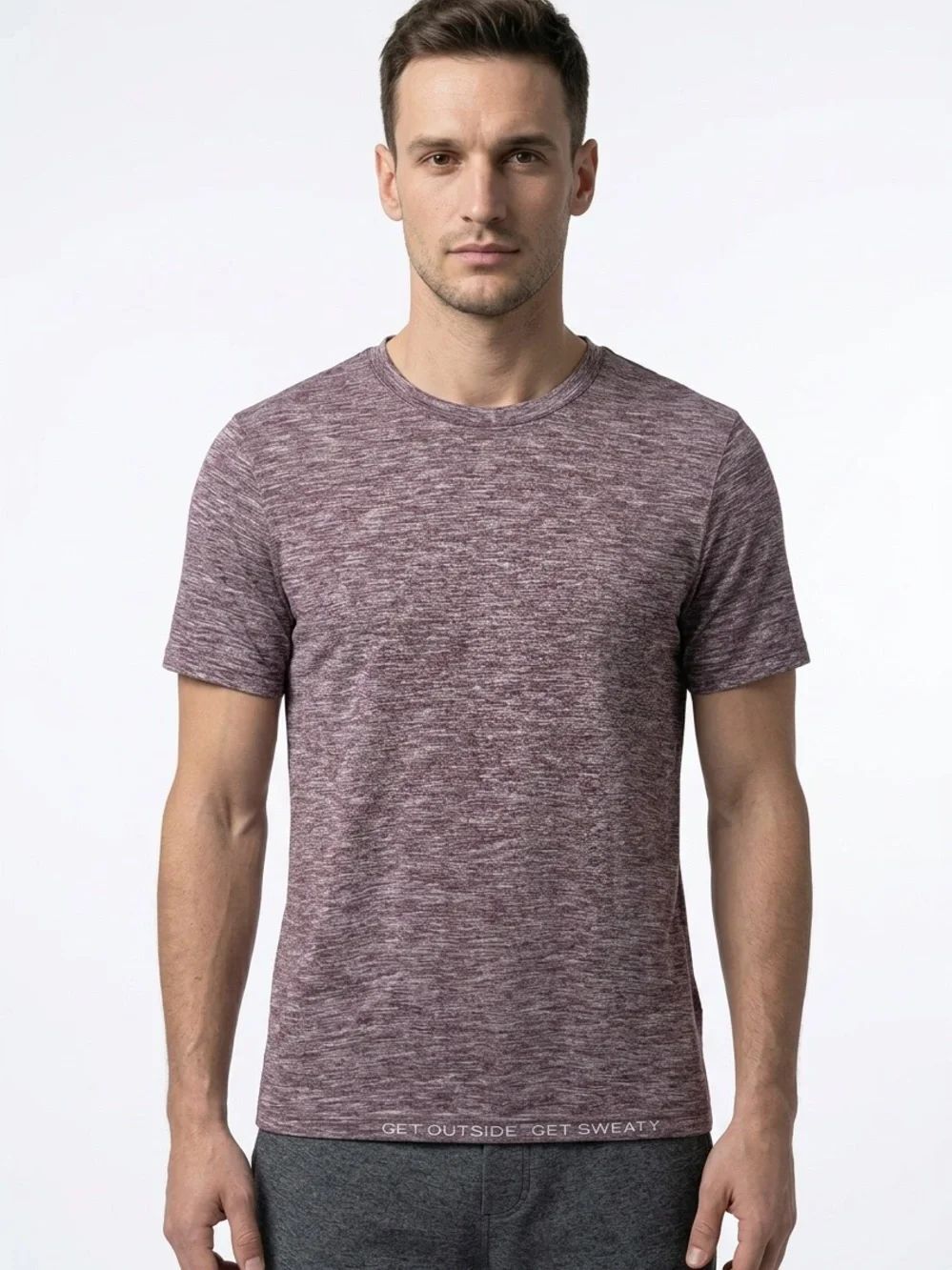 LULULEMON | Heathered Burgundy Crew Neck Metal Vent Tech T-Shirt Men’s Size M
